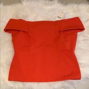 Anthropologie off-the-shoulder top - orange